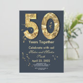 Uitnodiging voor een bruiloft Jubileum van 50 jaar (Staand voorkant)