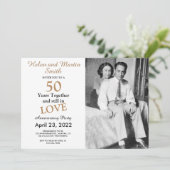 Uitnodiging voor een bruiloft Jubileum van 50 jaar (Staand voorkant)