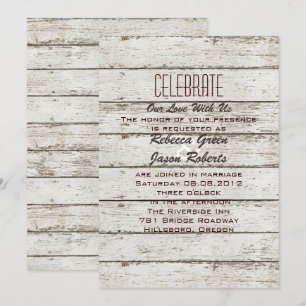 uitnodiging voor een bruiloft met barnhout