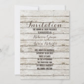 uitnodiging voor een bruiloft met barnhout (Voorkant)