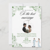 Uitnodiging voor een bruiloft met een geweldig ont (Achterkant)