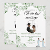 Uitnodiging voor een bruiloft met een geweldig ont (Voorkant / Achterkant)