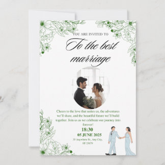 Uitnodiging voor een bruiloft met een geweldig ont