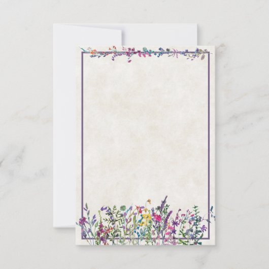 Uitnodiging voor een bruiloft met kleurrijke wilde (Voorkant)