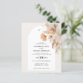 uitnodiging voor een bruiloft met pampas (Staand voorkant)