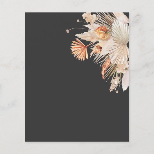 uitnodiging voor een bruiloft met pampas flyer (Achterkant)