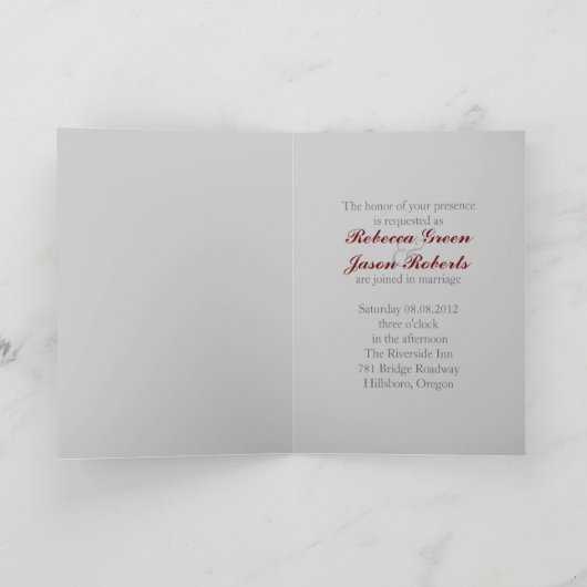 uitnodiging voor een bruiloft met rode barn (Binnen)