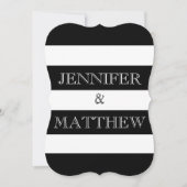 uitnodiging voor een bruiloft met zwarte en witte  (Voorkant)