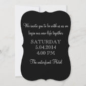 uitnodiging voor een bruiloft met zwarte en witte  (Achterkant)