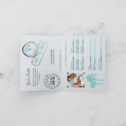 Uitnodiging voor een bruiloft naar Thailand (Binnen)