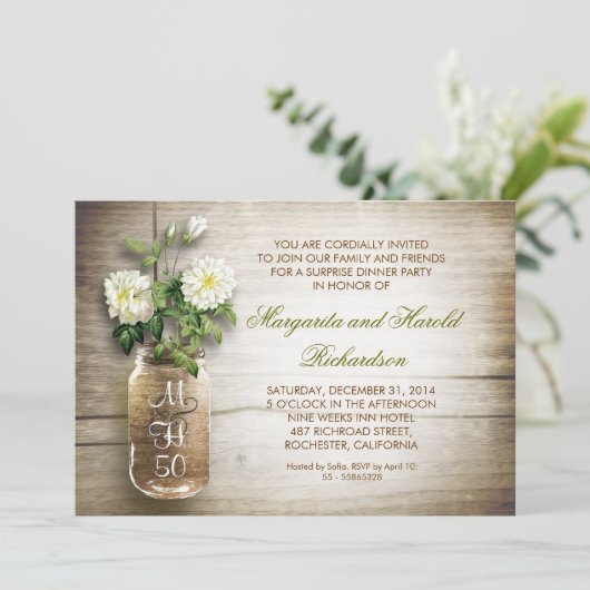 uitnodiging voor een bruiloft op een rustige mason (Staand voorkant)