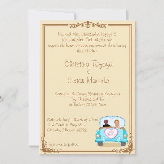 Uitnodiging voor een bruiloft van 5 dagen (Voorkant)