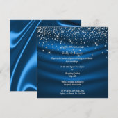 Uitnodiging voor een bruiloft van Royal Blue Diamo (Voorkant / Achterkant)