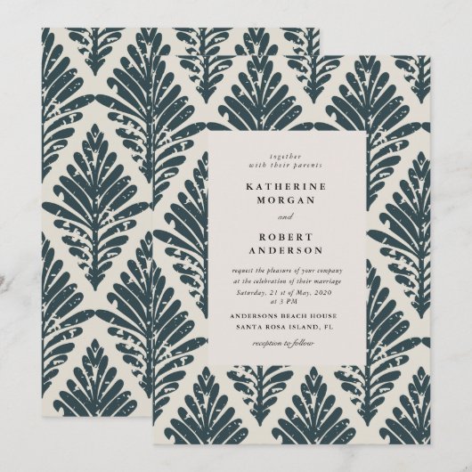 uitnodiging voor een bruiloft voor Bohemen (Voorkant / Achterkant)