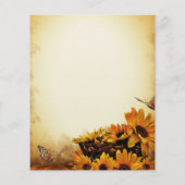  uitnodiging voor een bruiloft voor Floral Sunflow (Achterkant)