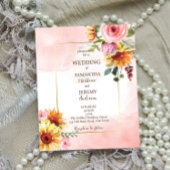 Uitnodiging voor een bruiloft voor zonnebloemen en