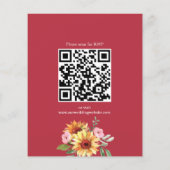 Uitnodiging voor een bruiloft voor zonnebloemen en (Achterkant)