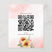 Uitnodiging voor een bruiloft voor zonnebloemen en (Achterkant)