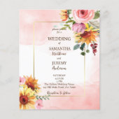 Uitnodiging voor een bruiloft voor zonnebloemen en (Voorkant)