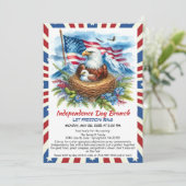 Uitnodiging voor een brunch op Independence Day - (Staand voorkant)