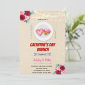 Uitnodiging voor een brunch op Valentijnsdag (Staand voorkant)