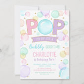 Uitnodiging voor een bubbel feest verjaardagsfeest (Voorkant)