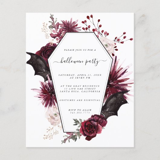 Uitnodiging voor een budget Halloween-feest Flyer (Voorkant)