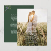 Uitnodiging voor een budget moderne jenevergroene (Voorkant / Achterkant)