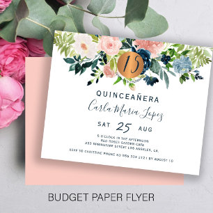 Uitnodiging voor een budget Quinceañera verjaardag Flyer