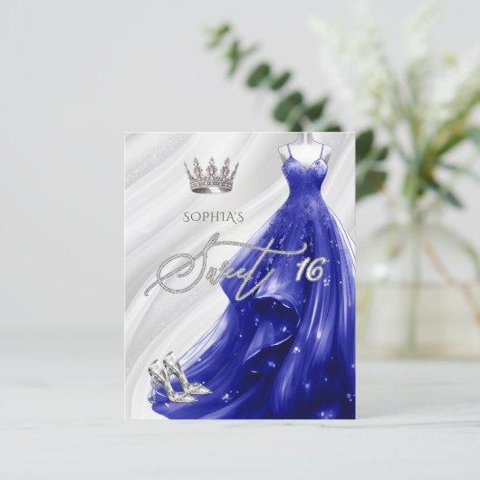 Uitnodiging voor een Budget Royal Blue Jurk Sweet  (Staand voorkant)
