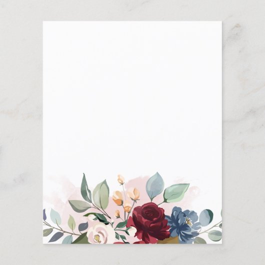 Uitnodiging voor een budget stof blauw Eucalyptus  (Achterkant)