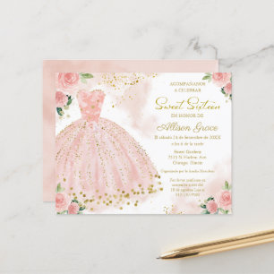 Uitnodiging voor een budget Sweet Sixteen gouden b