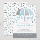 Uitnodiging voor een cadeaukaartfeest in blauw en  (Voorkant / Achterkant)