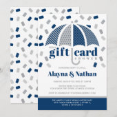 Uitnodiging voor een cadeaukaartfeestje in blauw e (Voorkant / Achterkant)