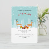 Uitnodiging voor een cadeauwisselingsfeest (Staand voorkant)