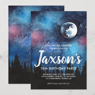 Uitnodiging voor een Camping Thema Party