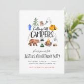 Uitnodiging voor een Camping Thema Party (Staand voorkant)