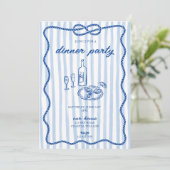 Uitnodiging voor een Casual diner aan de kust (Staand voorkant)