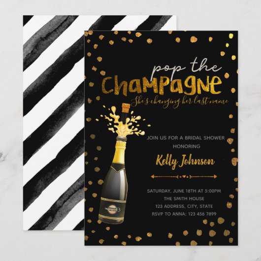 Uitnodiging voor een champagnefeestje (Voorkant / Achterkant)