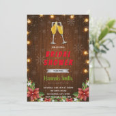 Uitnodiging voor een champagnethema voor Kerstmis (Staand voorkant)