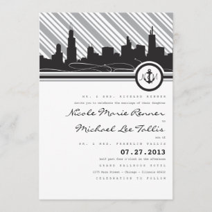 Uitnodiging voor een Chicago Anchor Monogram Wedde