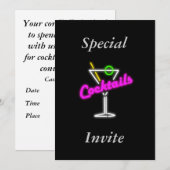 Uitnodiging voor een cocktailparty (Voorkant / Achterkant)