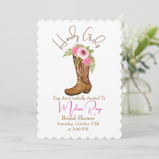 Uitnodiging voor een Country Bridal Shower (Staand voorkant)