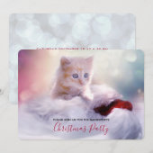 Uitnodiging voor een Cute Kerst Kittens-feestje (Voorkant / Achterkant)