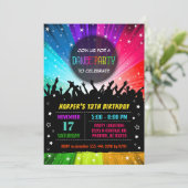 Uitnodiging voor een dansfeest, verjaardag van een (Staand voorkant)