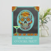 Uitnodiging voor een Day Of The Dead Cocktailparty (Staand voorkant)