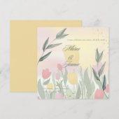 Uitnodiging Voor Een Delicate Tulp Bruiloftsfeest (Voorkant / Achterkant)