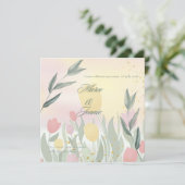 Uitnodiging Voor Een Delicate Tulp Bruiloftsfeest (Staand voorkant)