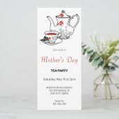 Uitnodiging voor een Delight Moederdag Tea Party (Staand voorkant)
