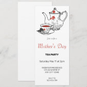 Uitnodiging voor een Delight Moederdag Tea Party (Voorkant / Achterkant)